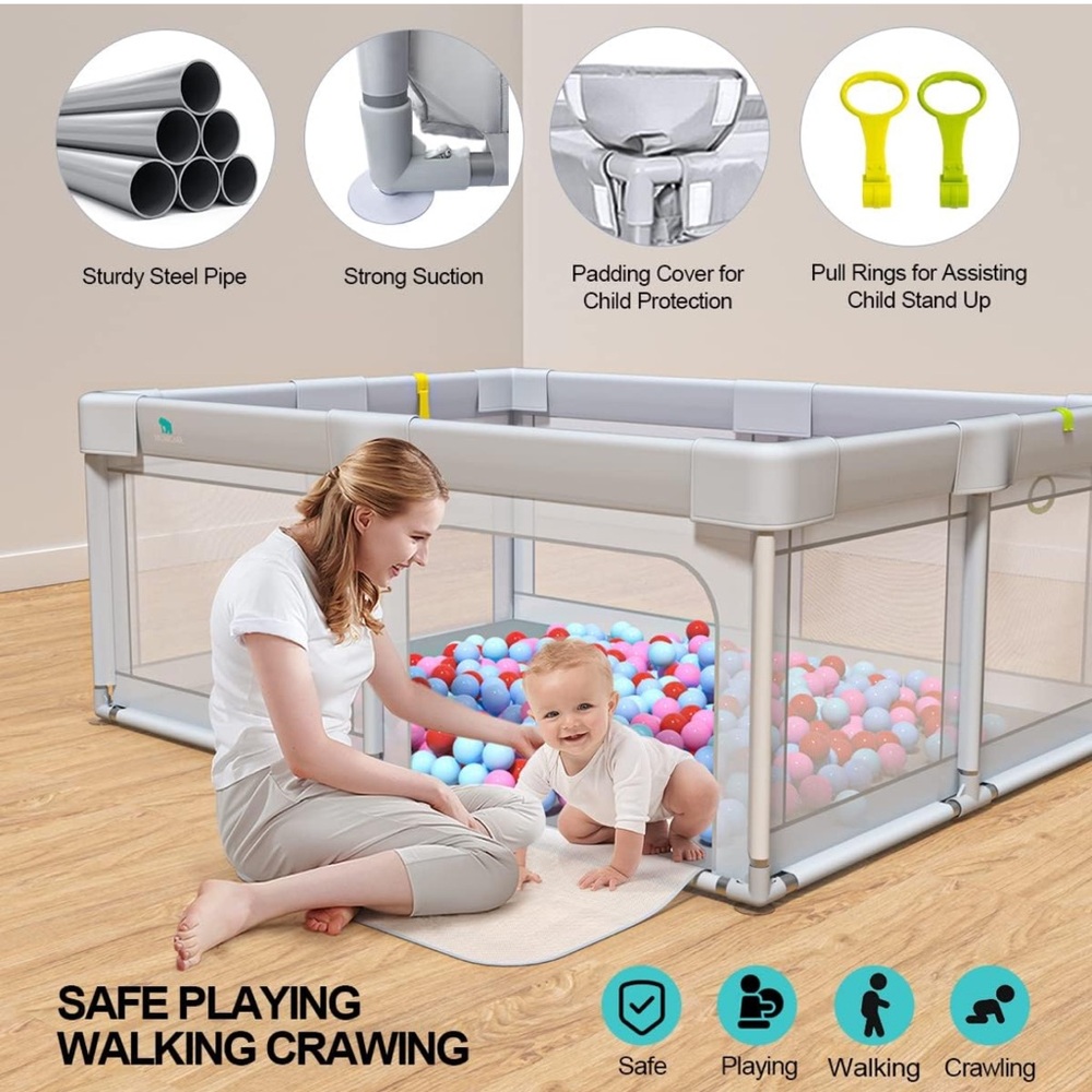Baby Playpen,71"x59"Extra Large Baby Playard,